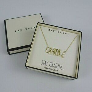 New Rae Dunn GRATEFUL Necklace 14K Gold Plated